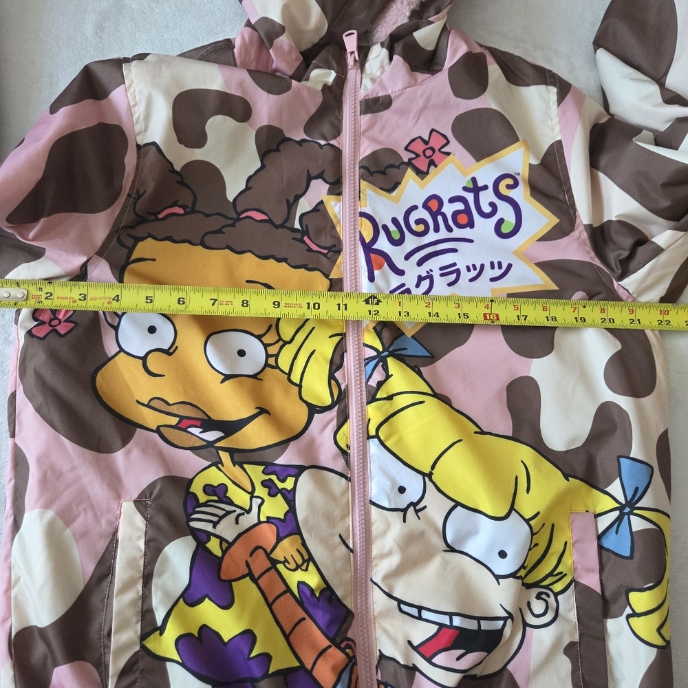 Members Only x‎ Nickelodeon Rugrats Sherpa Lined Pink Brown Jacket Puffer Sz Med - Picture 9 of 11